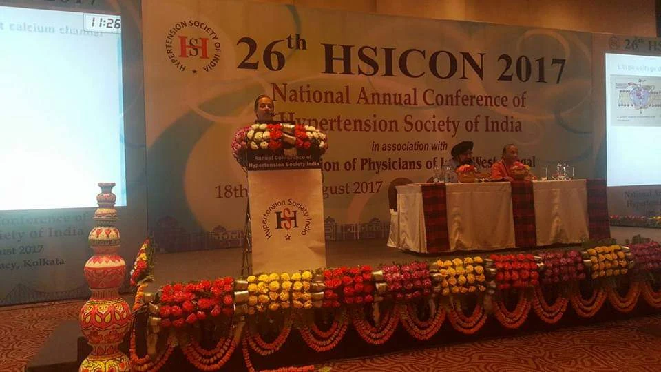 Dr. Sinha speaking at 26th HSICON 2017, National Conference of Hypertension Society of India, Kolkata